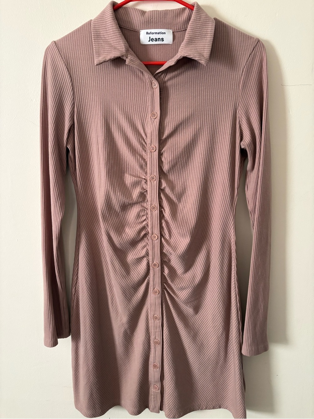 Reformation Agatha Ribbed Mini Dress Sz Large